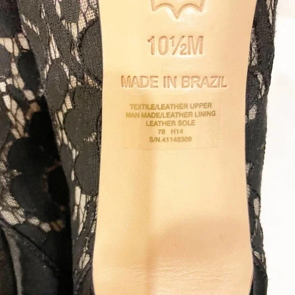 Tory Burch Glenna Pump Lace/Satin Black Size 10.5 - Picture 10 of 15